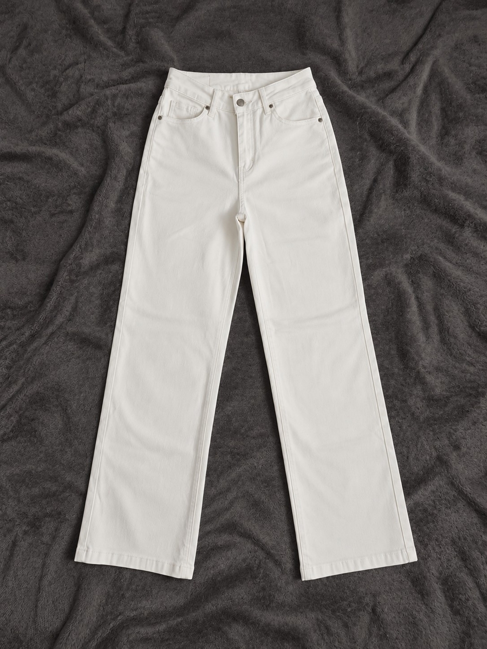 SIDEFEEL Women’s Size 4 White High Rise Wide Leg Stretch Jeans